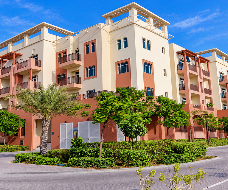 Contemporary waterfront tower facade