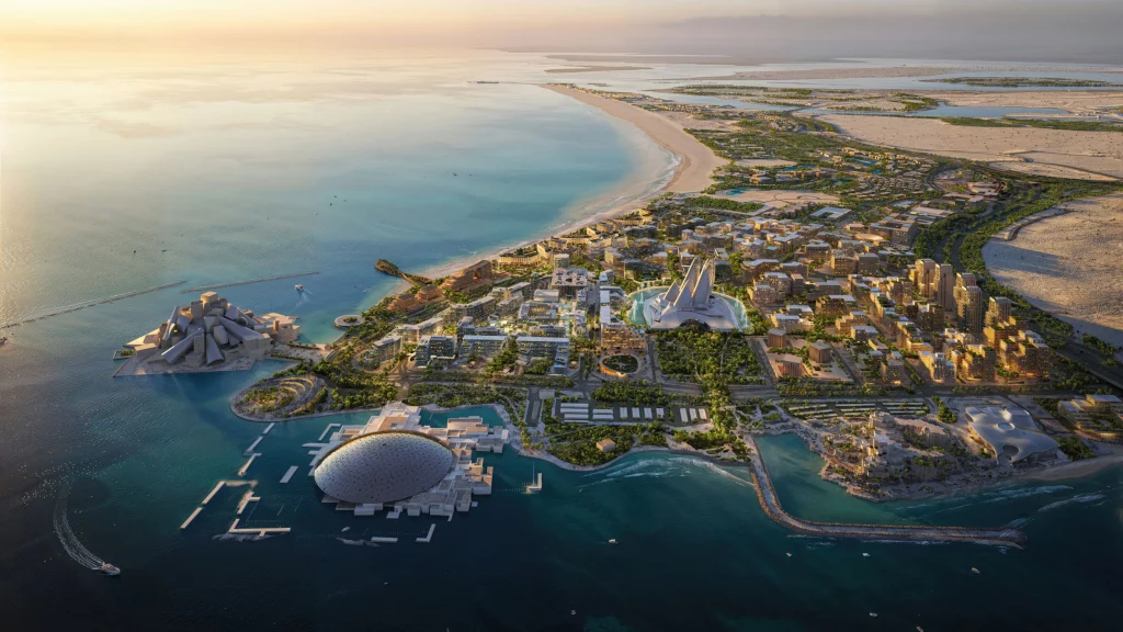 Aerial view of Saadiyat waterfront